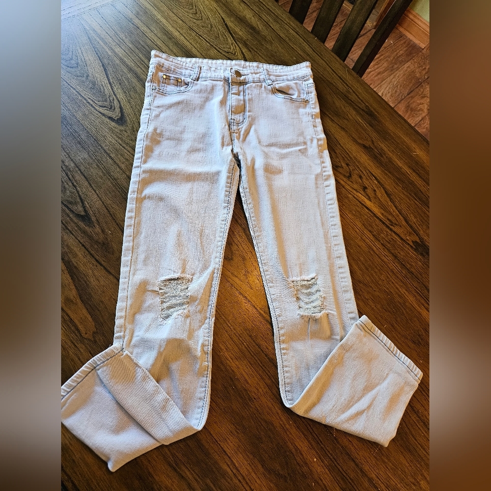 Boys Distressed Light Blue Jeans Brand Fredd Marshall